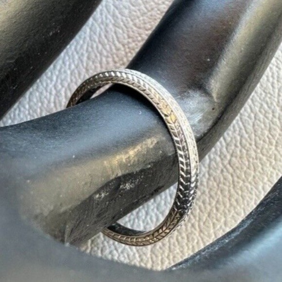 Circa 1930s CARTIER Platinum Wedding Ring Band Etched Engraved Art Deco Sz 5.25 - Picture 4 of 14
